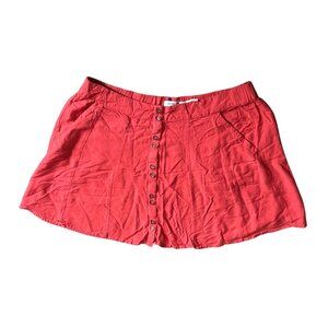 Kimchi Blue Button Front Mini Skirt with Pockets Sz Small Skirt Coral Pink